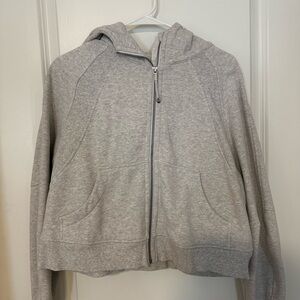 Lululemon Grey Scuba Zip Up Hoodie (Crop)
